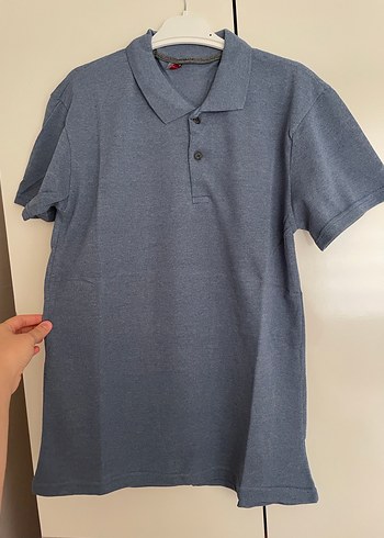 Mavi Düğmeli Erkek Polo Tişört - Görsel 3