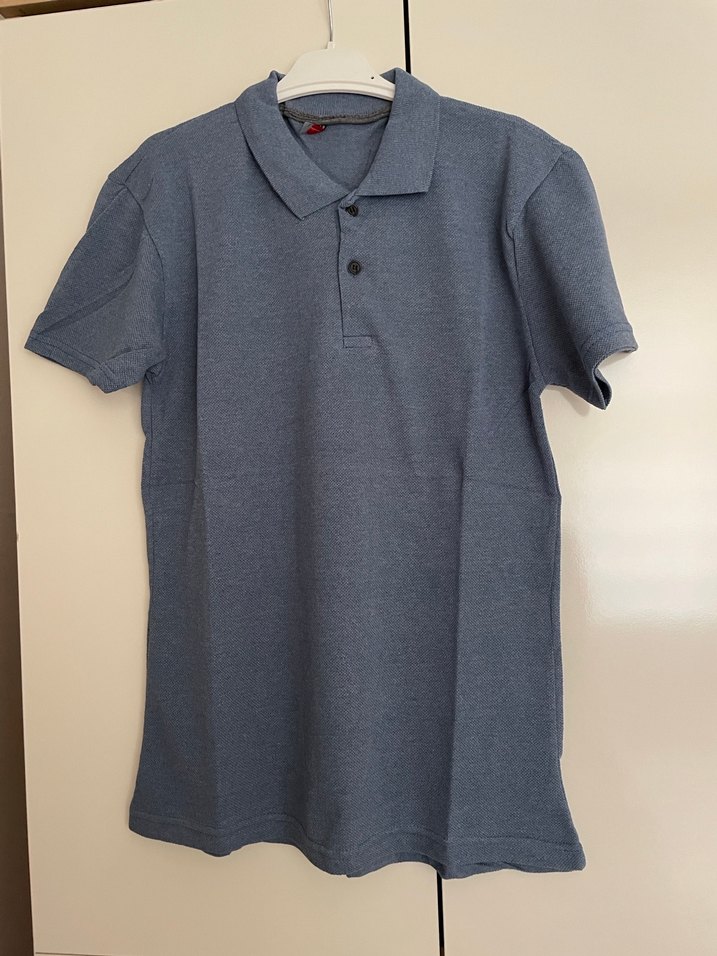 Mavi Düğmeli Erkek Polo Tişört - Görsel 2
