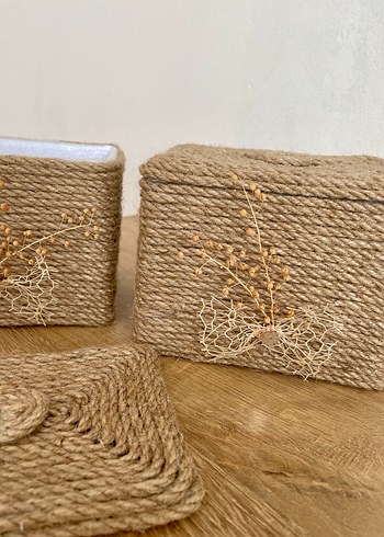 Bohem Tarzda El Yapımı Hasır Kutusu - Görsel 4