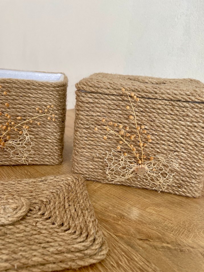 Bohem Tarzda El Yapımı Hasır Kutusu - Görsel 4