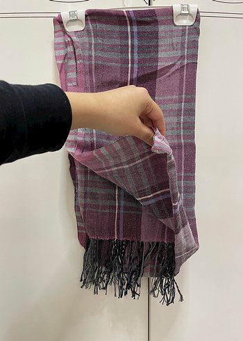 Kadın Mor Pileli Bohem Şal - Görsel 2