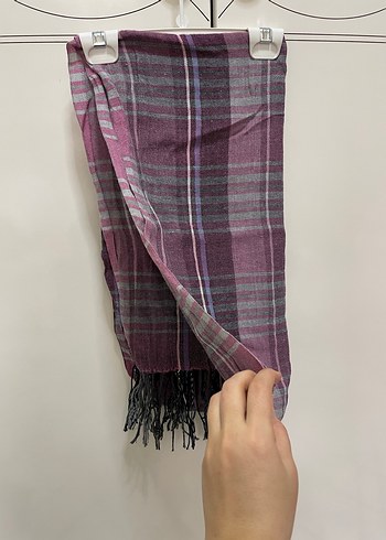 Kadın Mor Pileli Bohem Şal - Görsel 3
