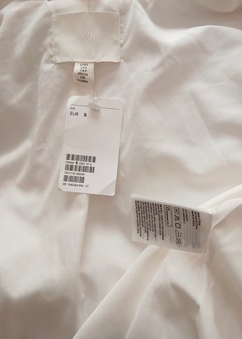 H&M Beyaz Müslin Gömlek Ceket - Görsel 3