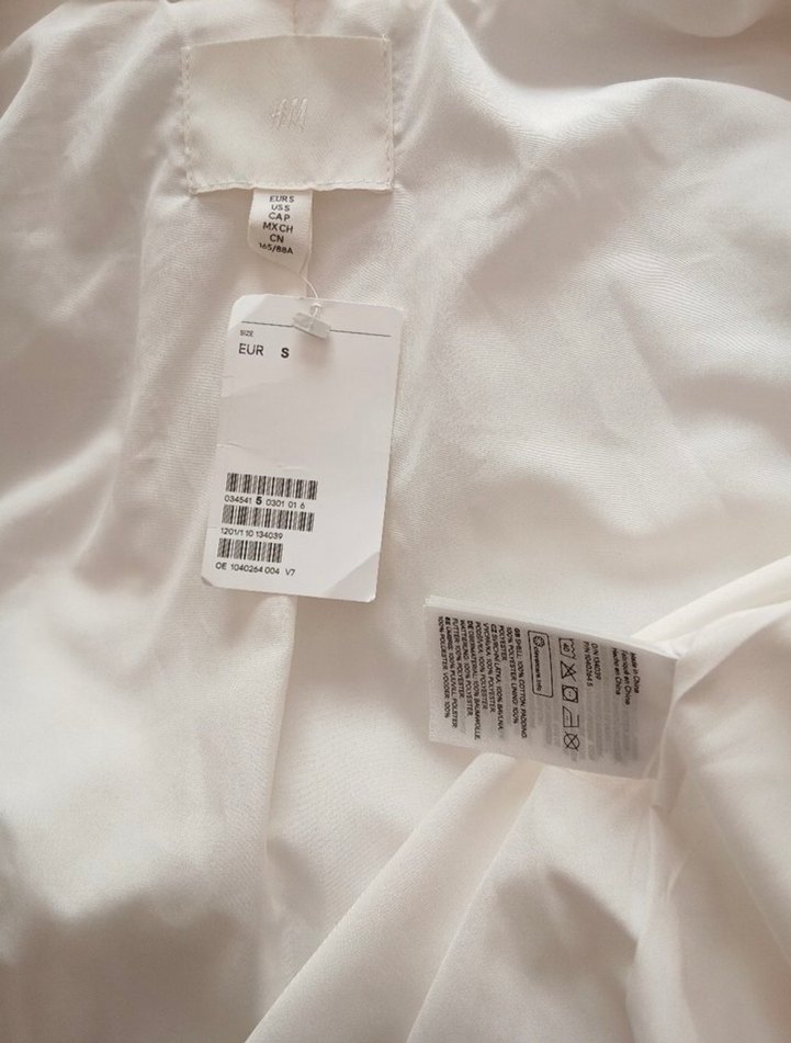 H&M Beyaz Müslin Gömlek Ceket - Görsel 3