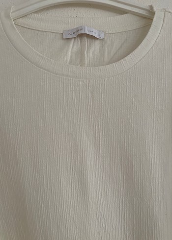 LCW Kadın Beyaz Keten Uzun Kollu Fırfırlı Bluz - Görsel 3