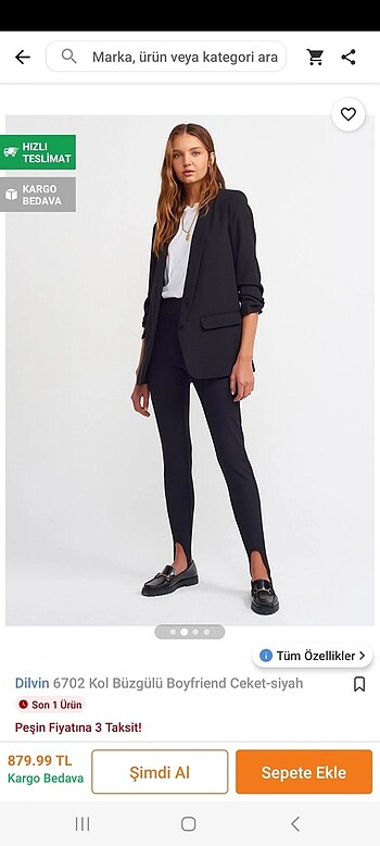 m Beden Siyah Blazer Ceket