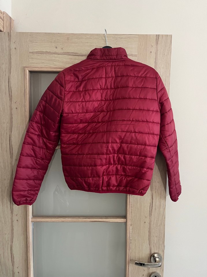 Bordo Fermuarlı Kadın Mont - Görsel 2