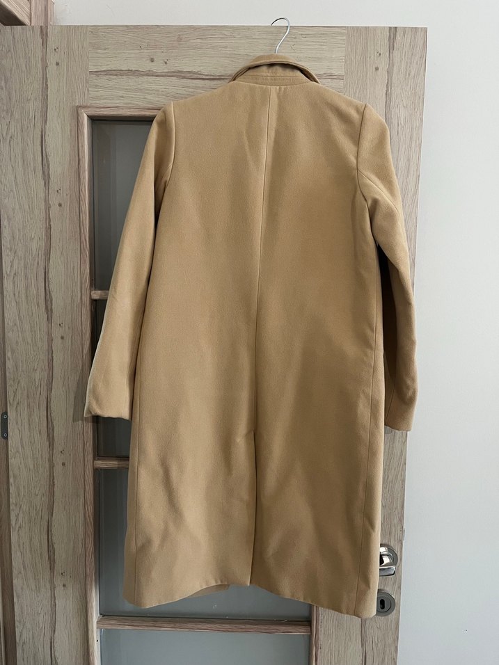 Bej Kadın Midi Süet Kaban - Görsel 2