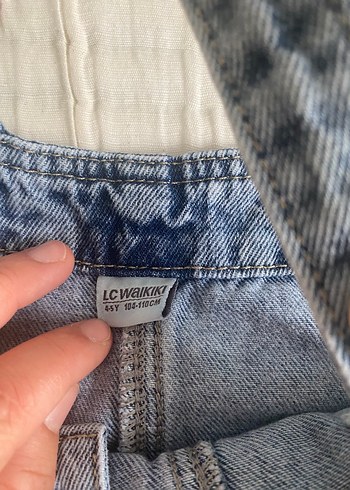 LC Waikiki Nakışlı Mavi Kız Kot Elbise