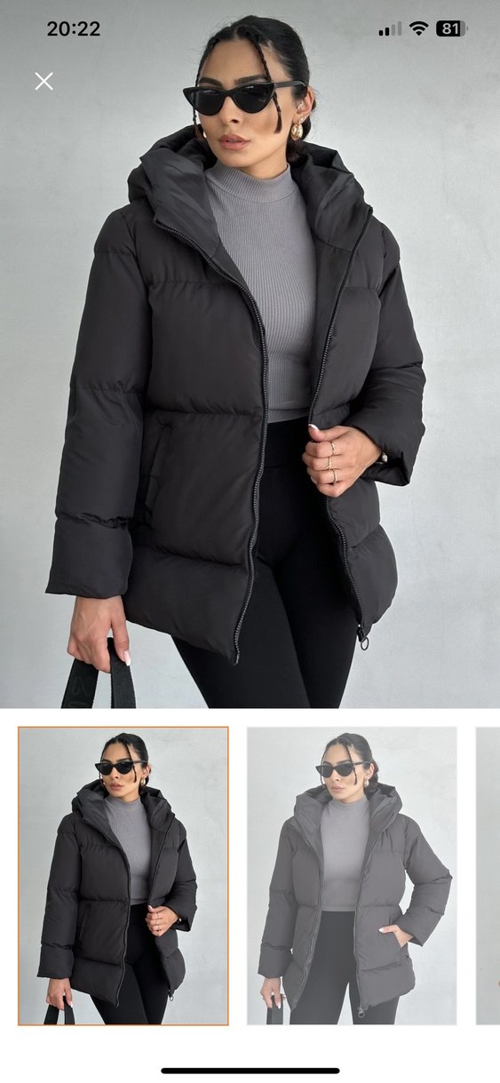 Siyah Fermuarlı Kadın Kışlık Mont - Görsel 4