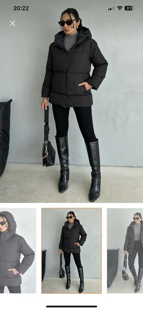 Siyah Fermuarlı Kadın Kışlık Mont - Görsel 2