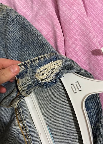 Düğmeli Mavi Kadın crop Ceket - Görsel 3