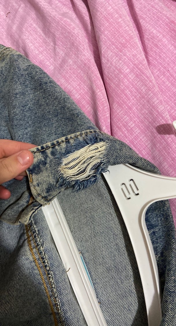 Düğmeli Mavi Kadın crop Ceket - Görsel 3