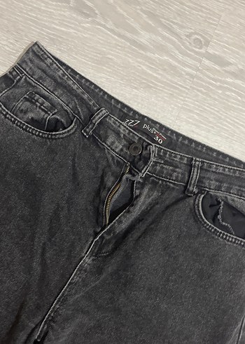 Gri Midi Boy Rahat Kesim Kadın Kot Pantolon - Görsel 2