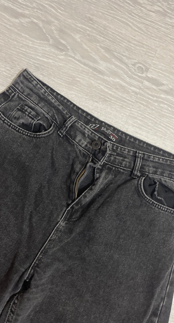 Gri Midi Boy Rahat Kesim Kadın Kot Pantolon - Görsel 2