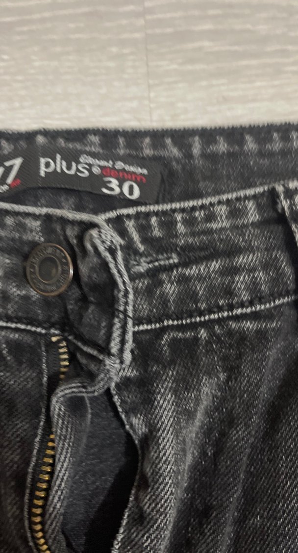 Gri Midi Boy Rahat Kesim Kadın Kot Pantolon - Görsel 3