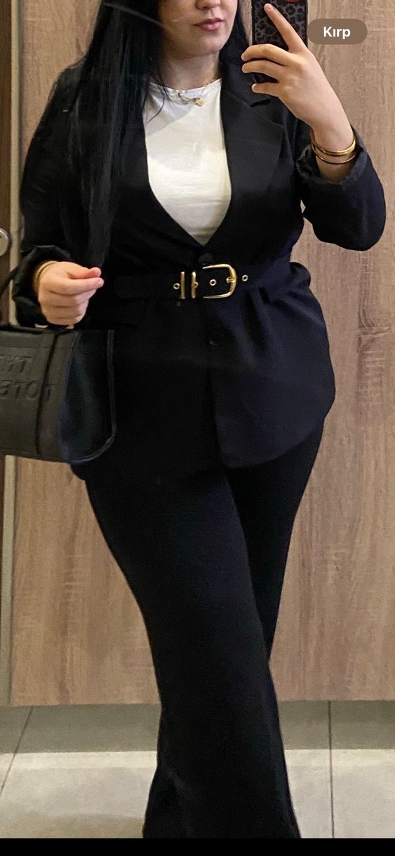 Blazer ceket alt üst takım siyah - Görsel 4