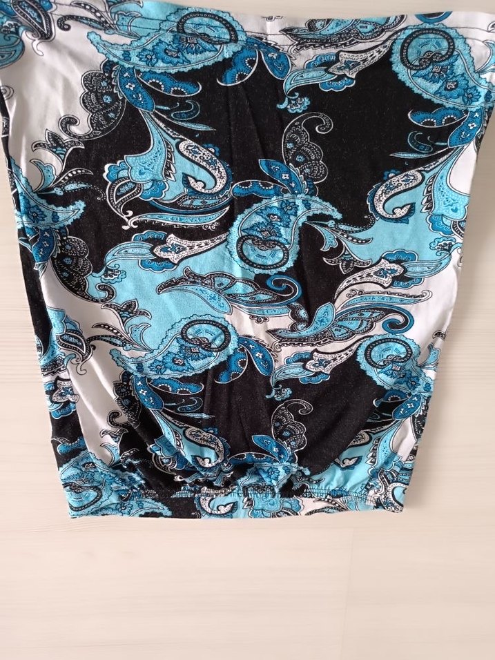 Straplez şal desenli bluz - Görsel 2