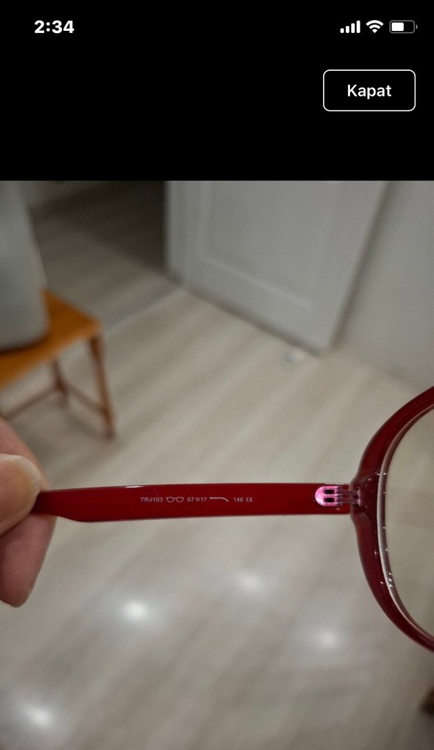 Şeffaf camlı kırmızı kadın gözlüğü - Görsel 3