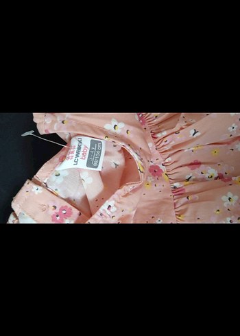 4 Yaş Beden pembe Renk Kız Çocuk Pembe Çiçekli Kolsuz Elbise