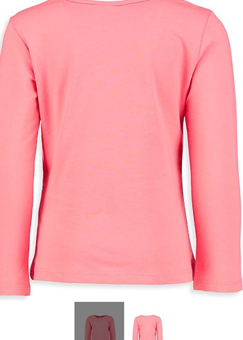 Kız Çocuk Pembe Uzun Kollu Basic Tişört - Görsel 2