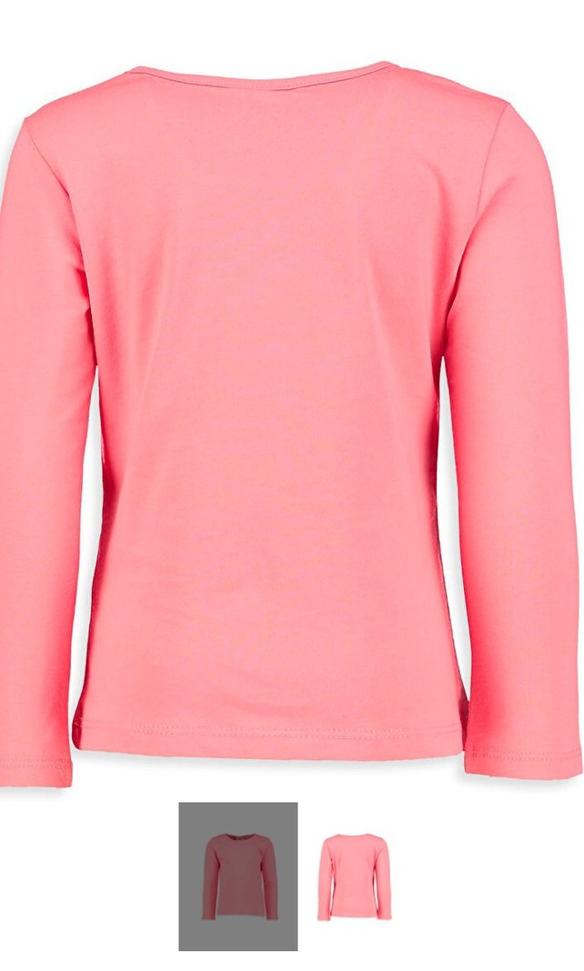 Kız Çocuk Pembe Uzun Kollu Basic Tişört - Görsel 2