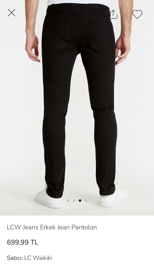 Erkek Siyah Regular Fit Denim Jean - Görsel 3