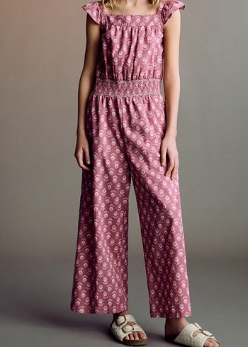 Kız Çocuk Pembe Bohem Tulum