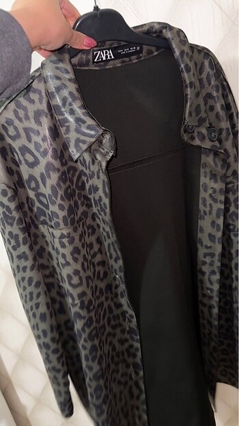 Zara leopar desen uzun ceket