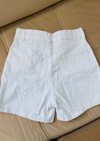 s Beden Beyaz Mini Kadın Denim Şort