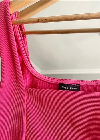 Pembe Straplez Mini Crop Top - Görsel 6