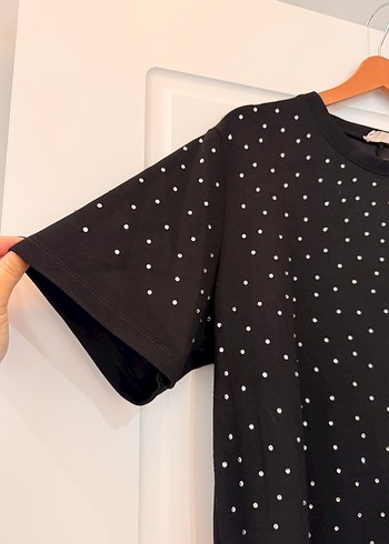 Siyah gümüş taşlı elbise - Görsel 3