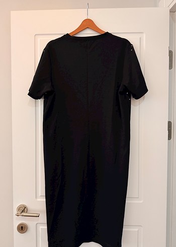 Siyah gümüş taşlı elbise - Görsel 4