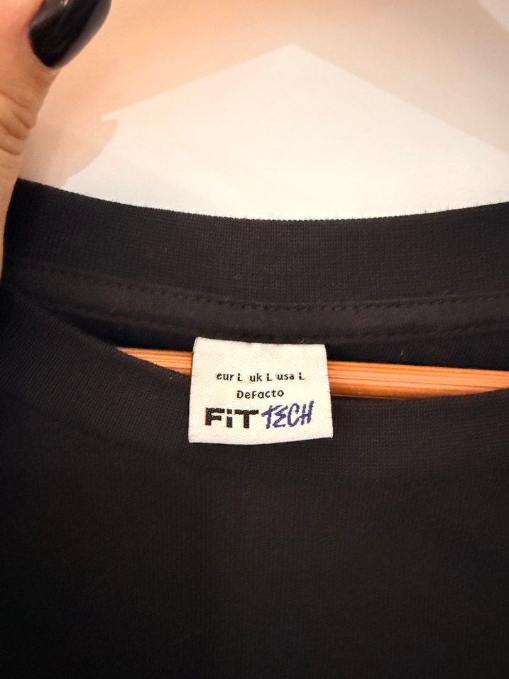 Siyah Oversize Kısa Kollu elbise - Görsel 3