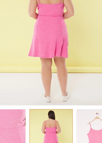 Pembe ince askılı elbise - Görsel 2