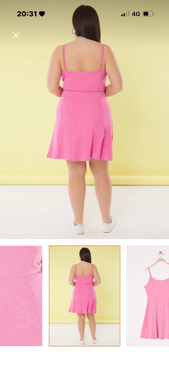 Pembe ince askılı elbise - Görsel 2