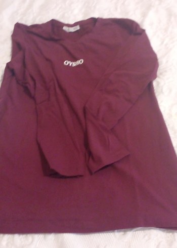 Bordo Uzun Kollu Hamile Tişörtü - Görsel 3