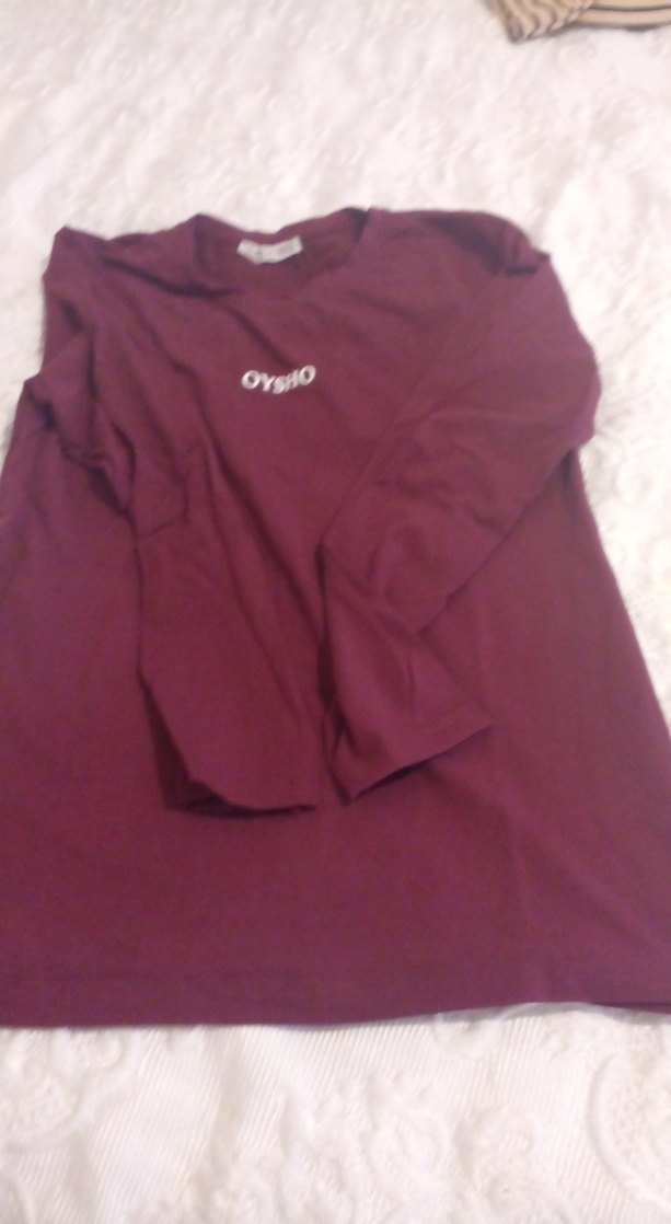 Bordo Uzun Kollu Hamile Tişörtü - Görsel 3