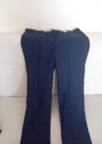 Koyu Mavi Kemerli Kadın Denim Pantolon