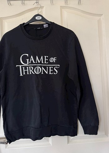 Siyah Game of Thrones Baskılı Sweatshirt