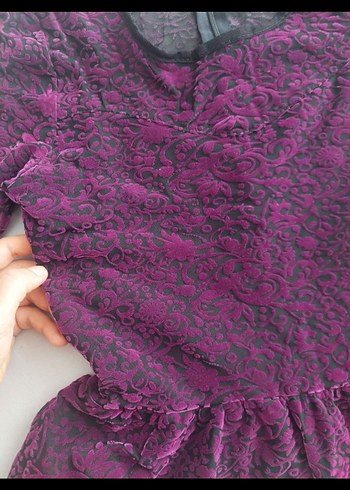 Mor Dantel Detaylı Midi Kadın Elbise ve mavi elbise TOPLU FİYAT - Görsel 6