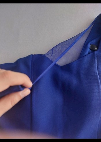 Mor Dantel Detaylı Midi Kadın Elbise ve mavi elbise TOPLU FİYAT - Görsel 5