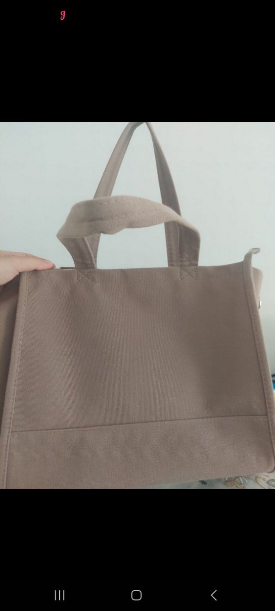 Kanvas Baskılı Kahverengi Kadın Çanta - Görsel 2