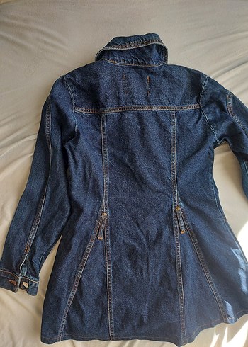 Kadın Lacivert Düğmeli Kot elbise - Görsel 3