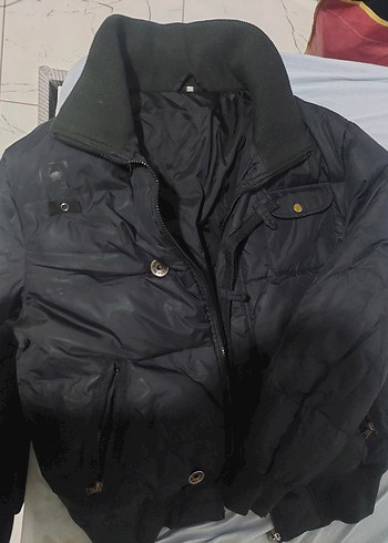 Düğmeli Siyah mont Ceket - Görsel 2