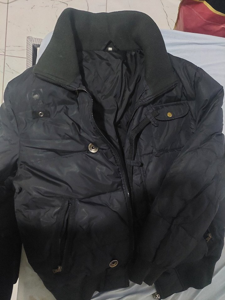 Düğmeli Siyah mont Ceket - Görsel 2