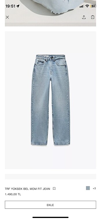 Yüksek bel mom fıt Zara jean
