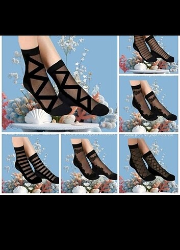 Desenli tül çorap 1 çift 30TL