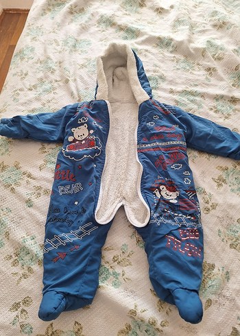 Nakışlı Mavi Erkek Bebek Tulum - Görsel 3