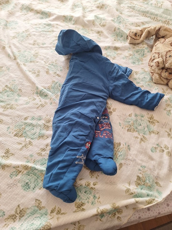 Nakışlı Mavi Erkek Bebek Tulum - Görsel 2